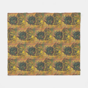 Van Gogh Sonnenblumen - Vintage goldene Blumenskun Fleecedecke