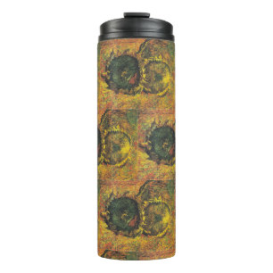 Van Gogh Sonnenblumen - Vintage goldene Blumenskun Thermosbecher
