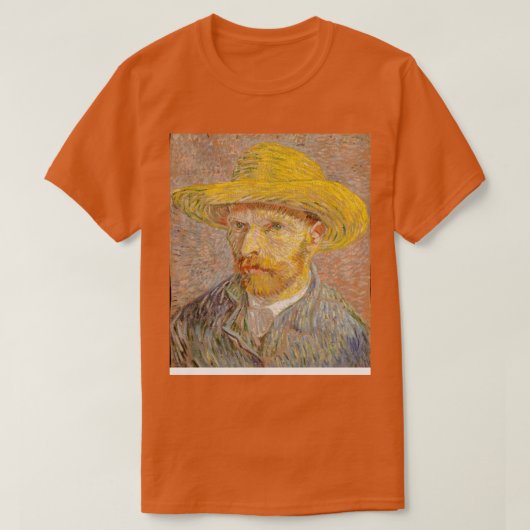 Van Gogh SPortrait mit einem Strohhut T-Shirt (Design vorne)