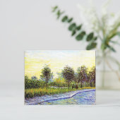 Van Gogh - Square Saint-Pierre at Sunset, fine art Postkarte (Stehend Vorderseite)