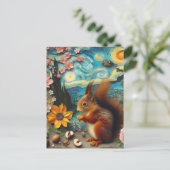 Van Gogh Squirrel Collage Postkarte (Stehend Vorderseite)