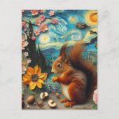 Van Gogh Squirrel Collage Postkarte (Vorderseite)