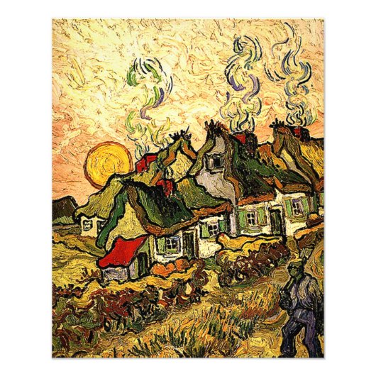 Van Gogh - Starke Hütten im Sonnenschein Fotodruck (Vorne)