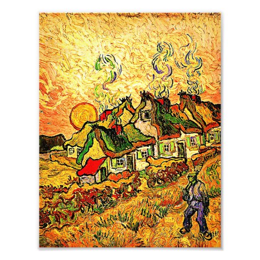 Van Gogh - Starke Hütten im Sonnenschein Fotodruck (Vorne)