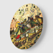 Van Gogh: Starke Hütten im Sonnenschein Große Wanduhr (Winkel)