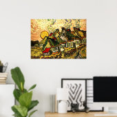 Van Gogh - Starke Hütten im Sonnenschein Poster (Heimbüro)