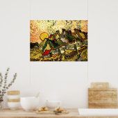 Van Gogh - Starke Hütten im Sonnenschein Poster (Küche)