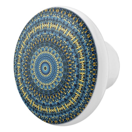 Van Gogh Starry Night Abstrakt Groovy Boho Mandala Keramikknauf (Rechts)