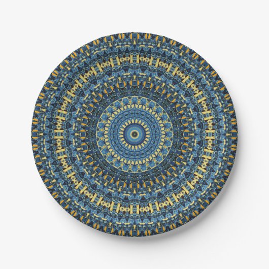 Van Gogh Starry Night Abstrakt Groovy Boho Mandala Pappteller (Vorderseite)