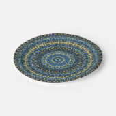 Van Gogh Starry Night Abstrakt Groovy Boho Mandala Pappteller (Schrägansicht)