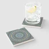 Van Gogh Starry Night Abstrakt Groovy Boho Mandala Steinuntersetzer (Seitenansicht)