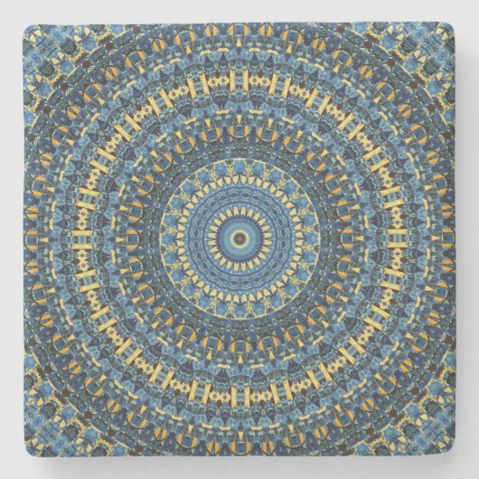 Van Gogh Starry Night Abstrakt Groovy Boho Mandala Steinuntersetzer (Vorderseite)