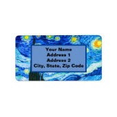 Van Gogh Starry Night Adressaufkleber (Vorne)