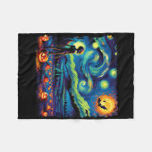 Van Gogh Starry Night Alien Man Halloween Fall Pum Fleecedecke (Vorderseite (Horizontal))