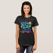 Van Gogh Starry Night Alien Man Halloween Fall Pum T-Shirt (Vorne ganz)