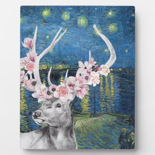 Van Gogh Starry Night and Blume Stag Compilation Fotoplatte