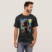 Van Gogh Starry Night and Girl With a Pearl Earrin T-Shirt (Vorne ganz)