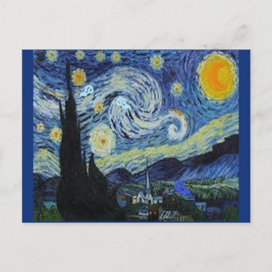 Van Gogh - Starry Night - Art Parody, Postkarte (Vorderseite)