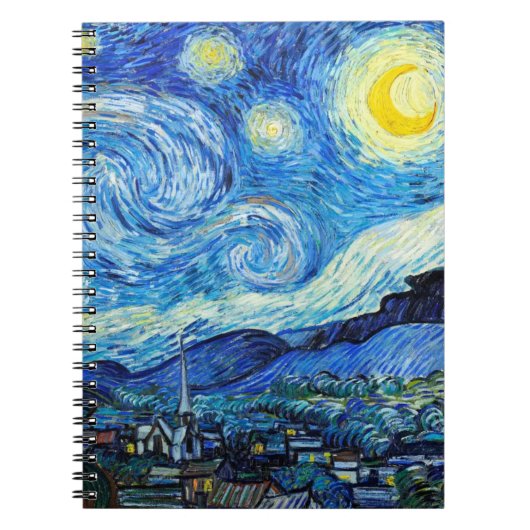 Van Gogh Starry Night Art Writer Notebook Notizblock (Vorderseite)