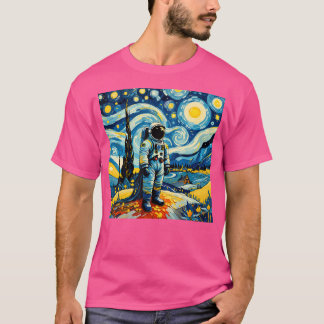 Van Gogh Starry Night Astronaut Space Liebhaber T-Shirt