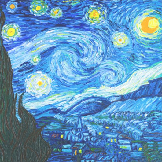 Van Gogh Starry Night Aufkleber (Vorderseite)