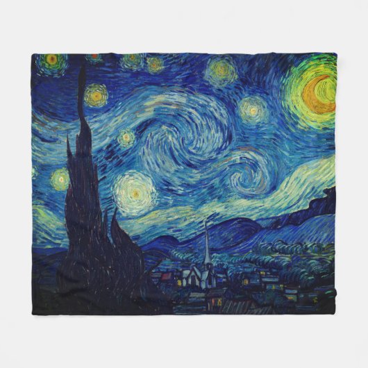 Van Gogh Starry Night Bedding Set Fleecedecke (Vorderseite (Horizontal))