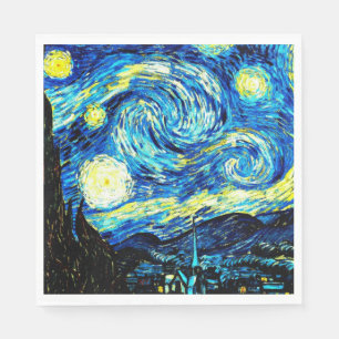Van Gogh - Starry Night, berühmtes Bild Napkins Serviette