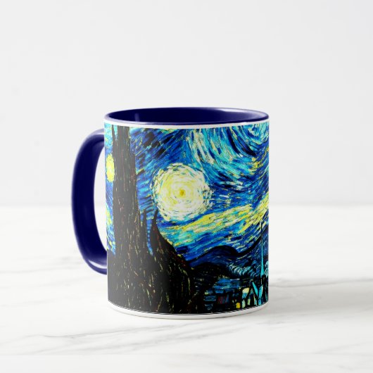 Van Gogh - Starry Night, berühmtes Bild, Tasse (Vorderseite Links)