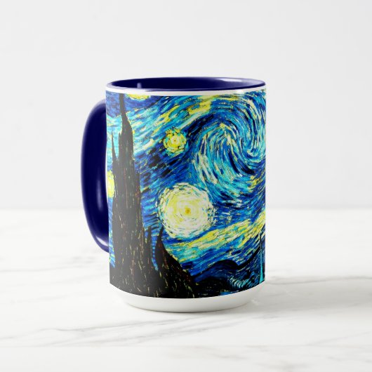 Van Gogh - Starry Night, berühmtes Bild Tasse (Vorderseite Links)