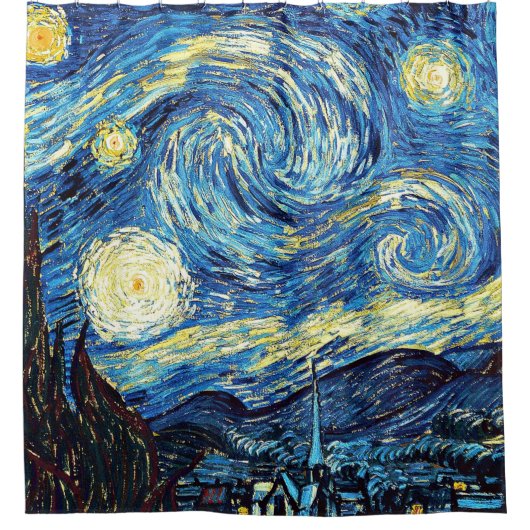 Van Gogh - Starry Night, berühmtes Gemälde, Duschvorhang (Vorderseite)