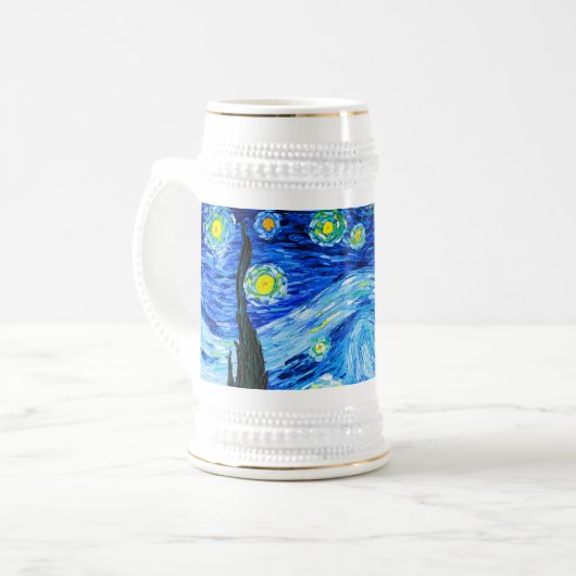 Van Gogh Starry Night Bierglas (Vorderseite Links)