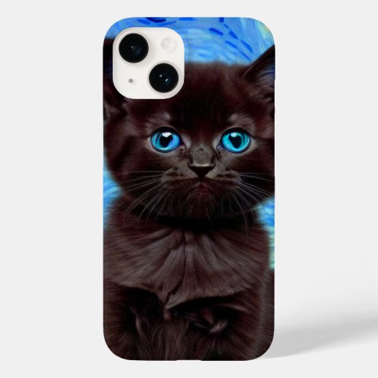 Van Gogh Starry Night Black Cat Case-Mate iPhone Hülle (Rückseite)