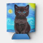 Van Gogh Starry Night Black Cat Dosenkühler (Vorderseite)
