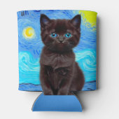 Van Gogh Starry Night Black Cat Dosenkühler (Rückseite)