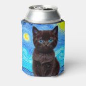 Van Gogh Starry Night Black Cat Dosenkühler (Kanne Rückseite)