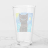Van Gogh Starry Night Black Cat Glas (Rückseite)