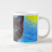 Van Gogh Starry Night Black Cat Jumbo-Tasse (Rechts)