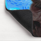 Van Gogh Starry Night Black Cat Mousepad (Ecke)