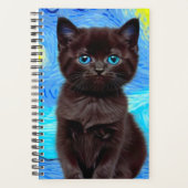 Van Gogh Starry Night Black Cat Planer (Vorderseite)