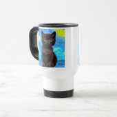 Van Gogh Starry Night Black Cat Reisebecher (Vorderseite Links)