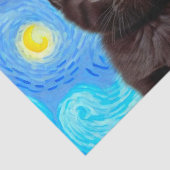 Van Gogh Starry Night Black Cat Seidenpapier (Ausschnitt)