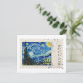 Van Gogh Starry Night Briefmarke Postkarte (Stehend Vorderseite)