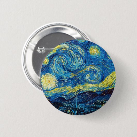Van Gogh Starry Night Button (Vorne & Hinten)