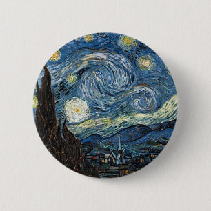 Van Gogh Starry Night Button