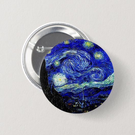 Van Gogh Starry Night Button (Vorne & Hinten)