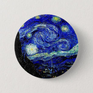 Van Gogh Starry Night Button