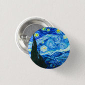 Van Gogh Starry Night Button (Vorne & Hinten)