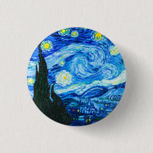 Van Gogh Starry Night Button
