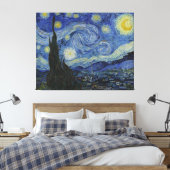 Van Gogh - Starry Night Canvas Print Leinwanddruck (Insitu (Schlafzimmer))