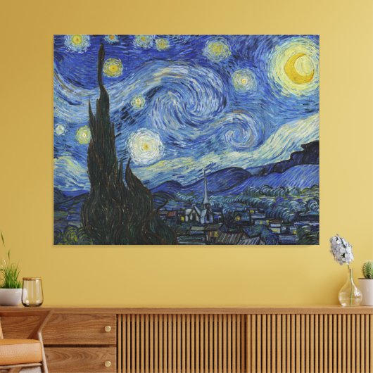 Van Gogh - Starry Night Canvas Print Leinwanddruck (Insitu (Wohnzimmer))